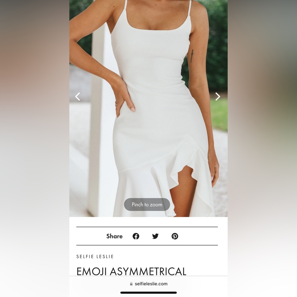 Selfie Leslie Emoji asymmetrical hemline dress white - Picture 2 of 4